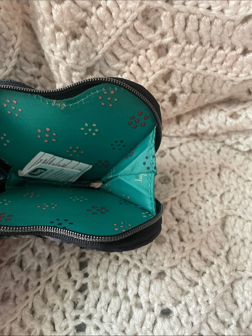 Lug Heart Pouch Bloom Black